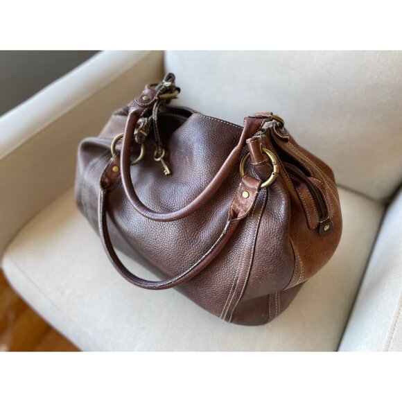 Fossil leather shoulder bag. Tear in liner - Picture 12 of 16